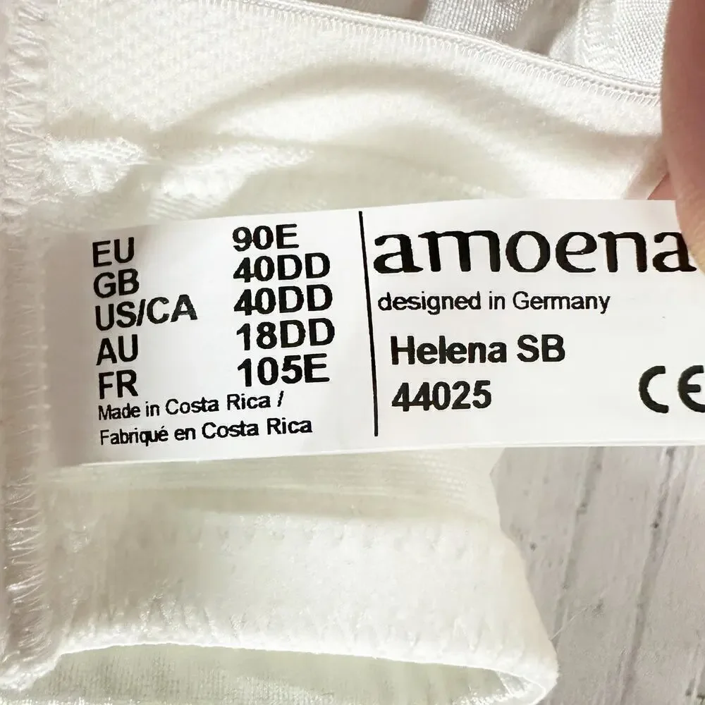 Amoena Helena 44025 Soft Cup Mastectomy Wireless Bra Size 40DD White Nude